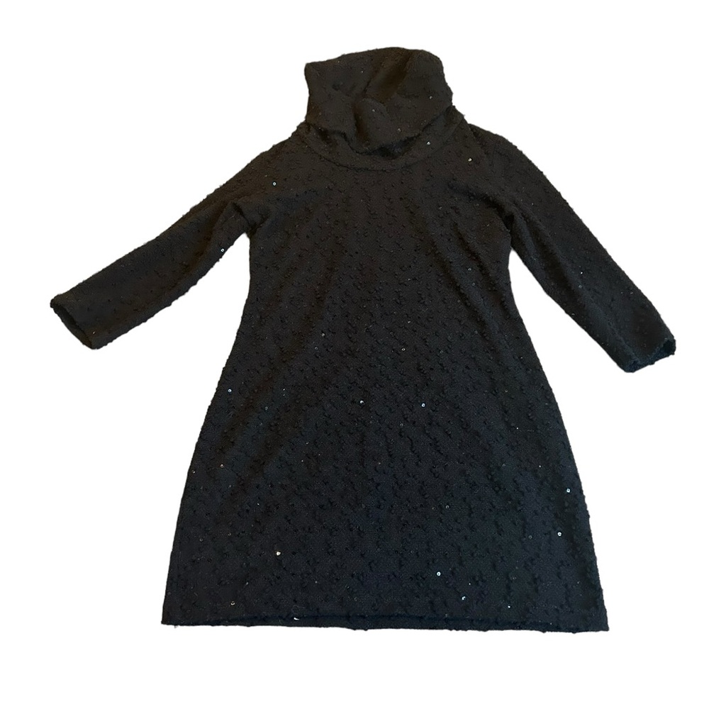 JOSEPH RIBKOFF black sequin turtleneck dress